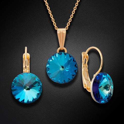 Komplekts "Klaris II (Bermudos mėlyna)" su Swarovski™ kristalais